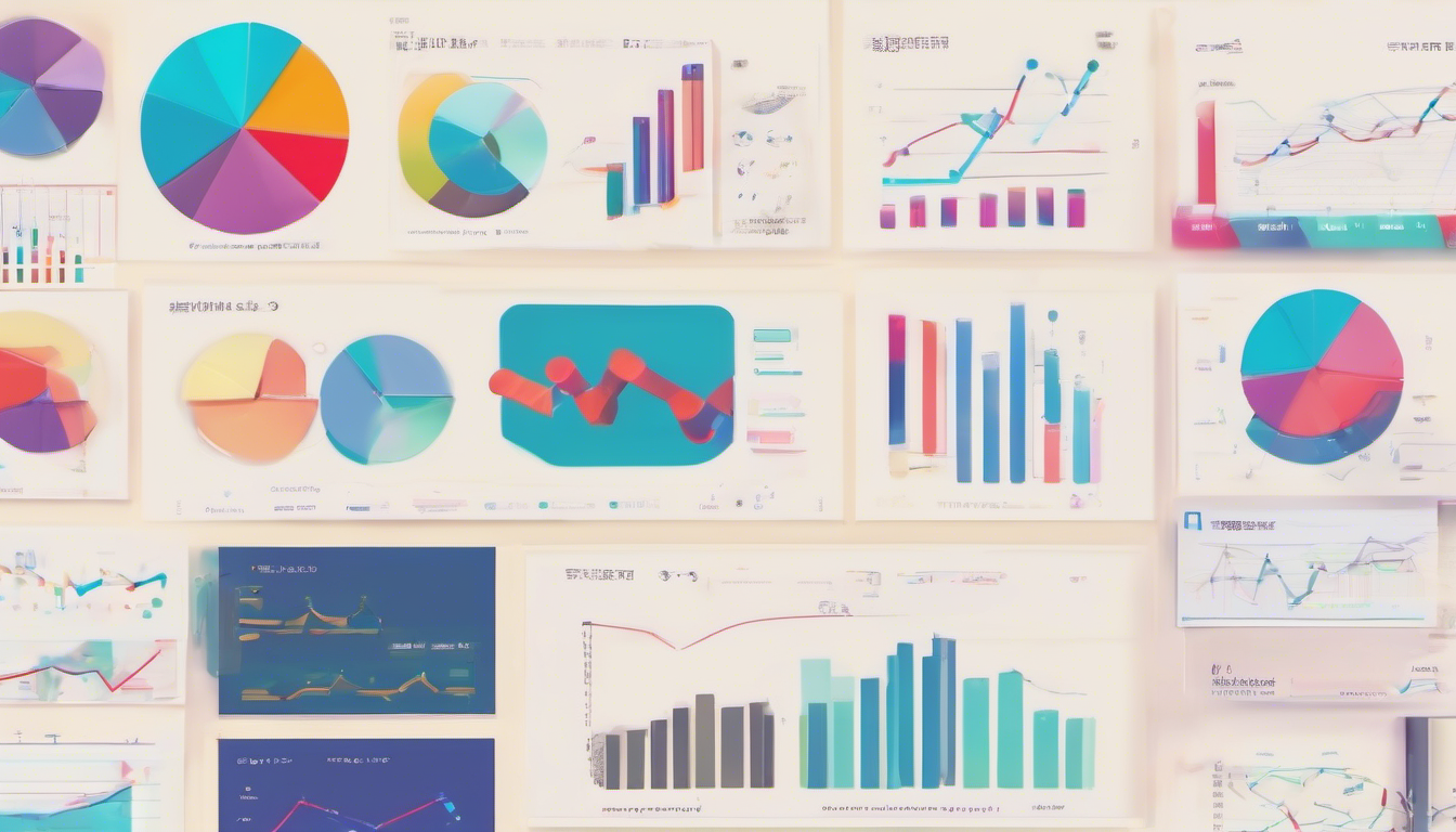 customer data analysis, colorful graphs and charts, modern aesthetic, 4k