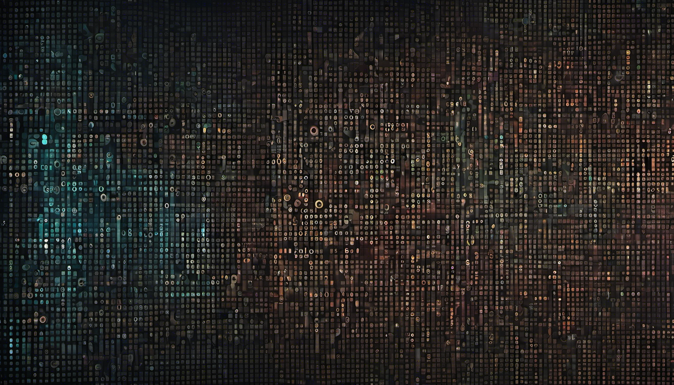 data processing algorithm, binary code background, futuristic, 4k