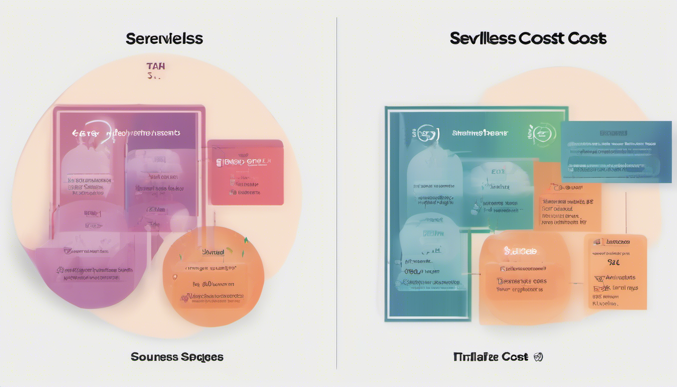 Visual representation of serverless cost savings, chart comparing traditional vs. serverless costs